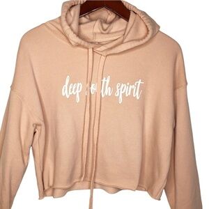 Bella CANVAS “Deep South Spirit” Fleece Cropped Hoodie Size Medium in Peach